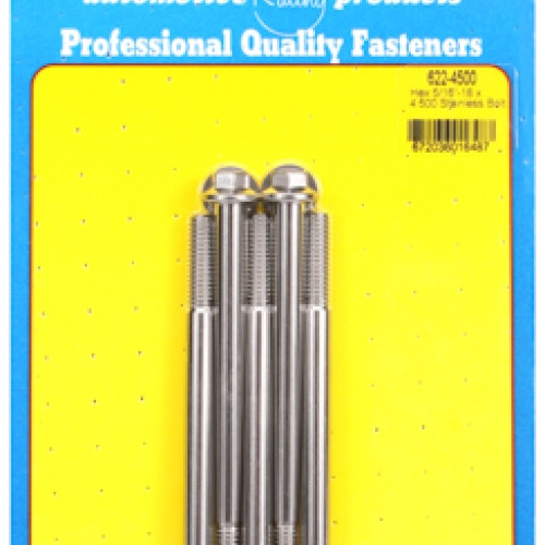 "5/16""-18 x 4.500 hex SS bolts"