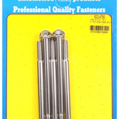 "5/16""-18 x 4.750 hex SS bolts"