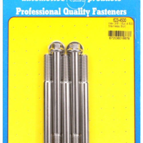 "3/8""-16 x 4.500 hex SS bolts" (5pcs)