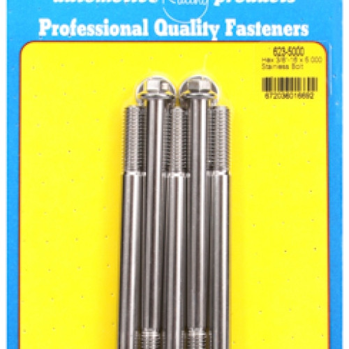 "3/8""-16 x 5.000 hex SS bolts" (5pcs)