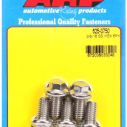   "3/8""-16 x 0.750 hex 7/16 wrenching SS bolts" (5pcs)