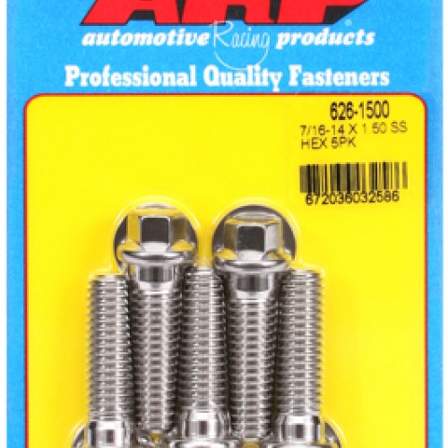 "7/16""-14 X 1.500 hex SS bolts" (5pcs)