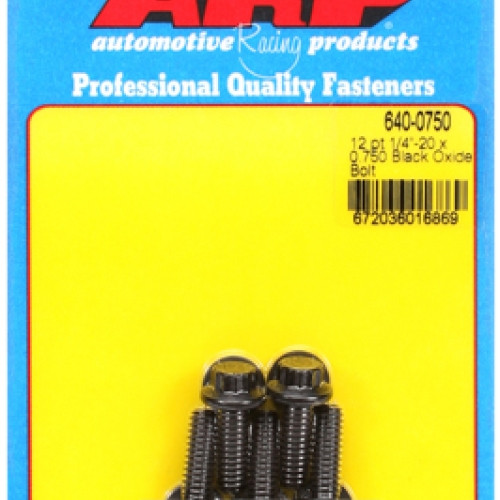 "1/4""-20 x 0.750 12pt black oxide bolts" (5pcs)