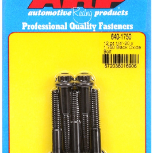 "1/4""-20 x 1.750 12pt black oxide bolts" (5pcs)