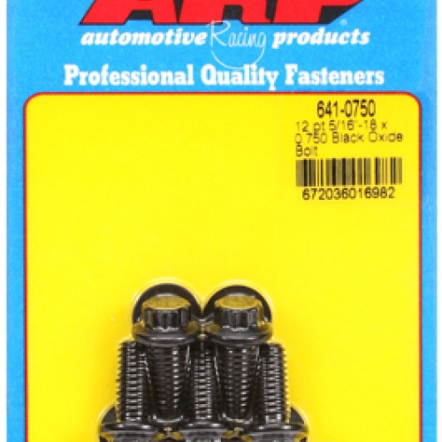 "5/16""-18 x 0.750 12pt black oxide bolts" (5pcs)