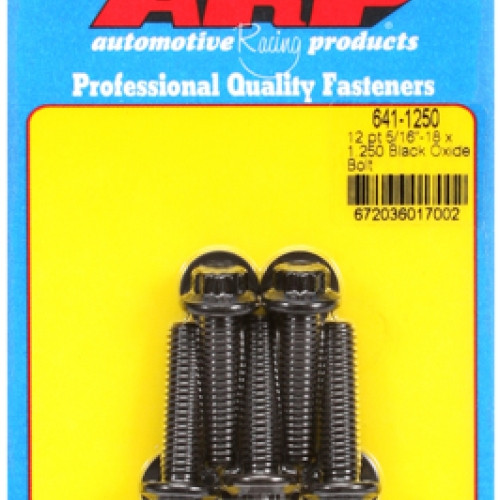 "5/16""-18 x 1.250 12pt black oxide bolts" (5pcs)
