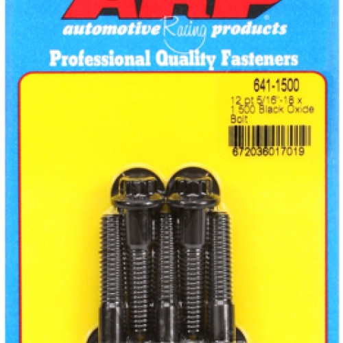 "5/16""-18 x 1.500 12pt black oxide bolts" (5pcs)