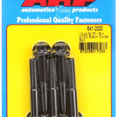 "5/16""-18 x 2.000 12pt black oxide bolts" (5pcs)