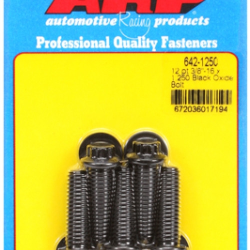 "3/8""-16 x 1.250 12pt black oxide bolts" (5pcs)