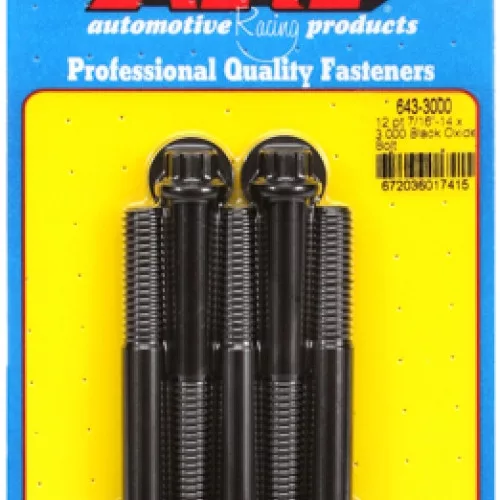 "7/16""-14 x 3.000 12pt black oxide bolts" (5pcs)
