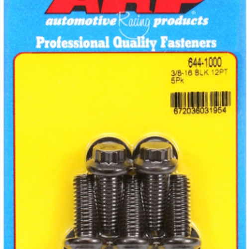 "3/8""-16 x 1.000 12pt 7/16 wrenching black oxide bolts"5pcs
