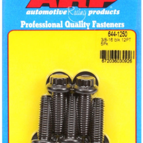 "3/8""-16 x 1.250 12pt 7/16 wrenching black oxide bolts"5pcs