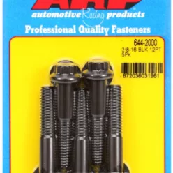   "3/8""-16 x 2.000 12pt 7/16 wrenching black oxide bolts"5pcs