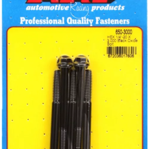 "1/4""-20 X 3.000 hex black oxide bolts" (5pcs)