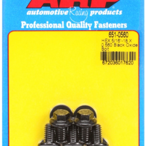 "5/16""-18 X 0.560 hex black oxide bolts" (5pcs)
