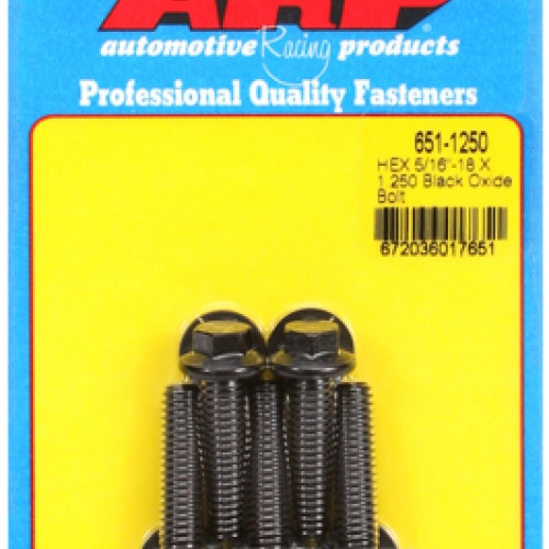 "5/16""-18 X 1.250 hex black oxide bolts" (5pcs)