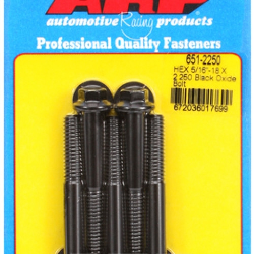 "5/16""-18 X 2.250 hex black oxide bolts" (5pcs)