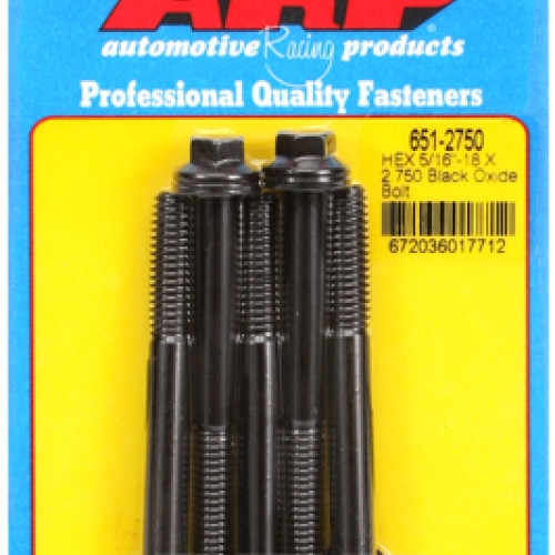 "5/16""-18 X 2.750 hex black oxide bolts" (5pcs)