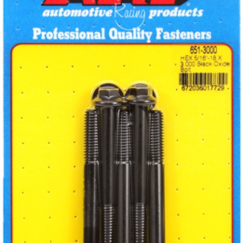 "5/16""-18 X 3.000 hex black oxide bolts" (5pcs)