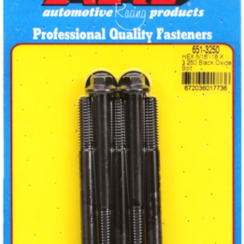 "5/16""-18 X 3.250 hex black oxide bolts" (5pcs)