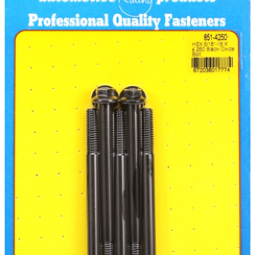 "5/16""-18 X 4.250 hex black oxide bolts" (5pcs)