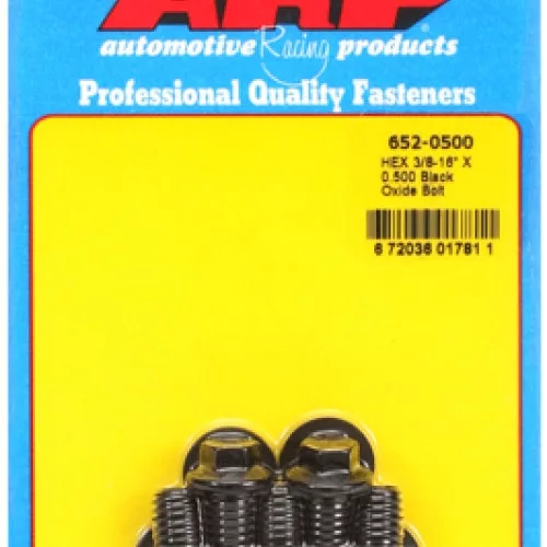 "3/8""-16 X 0.500 hex black oxide bolts" (5pcs)