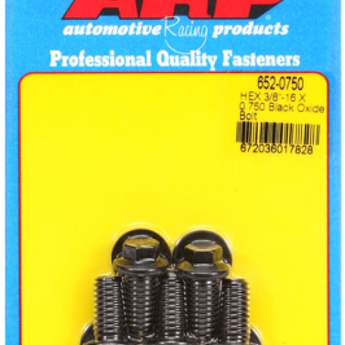 "3/8""-16 X 0.750 hex black oxide bolts" (5pcs)