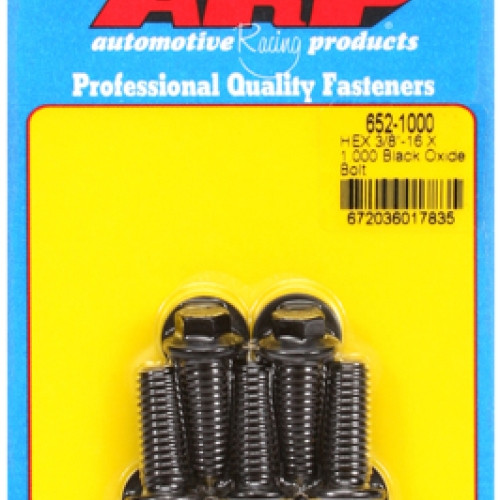 "3/8""-16 X 1.000 hex black oxide bolts" (5pcs)