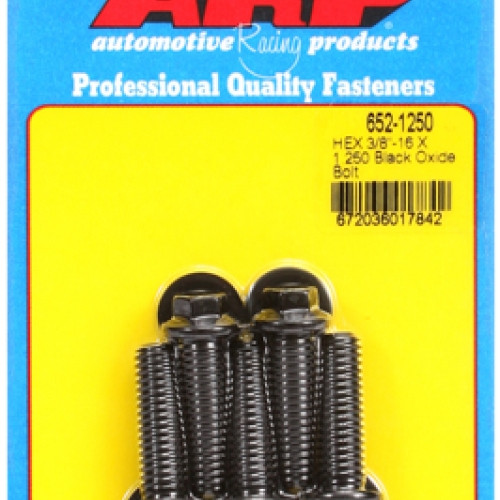 "3/8""-16 X 1.250 hex black oxide bolts" (5pcs)