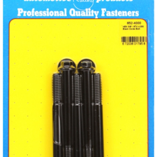 "3/8""-16 X 4.000 hex black oxide bolts" (5pcs)