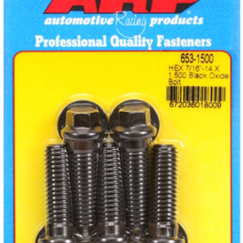 "7/16""-14 X 1.500 hex black oxide bolts" (5pcs)