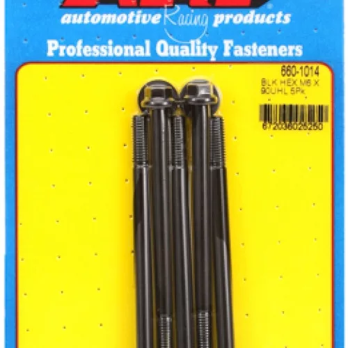 M6 x 1.00 x 90  hex black oxide bolts (5pcs)