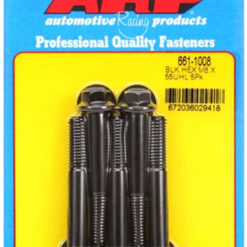 M8 x 1.25 x 55 hex black oxide bolts (5pcs)