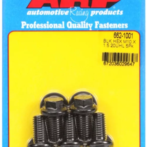 M10 x 1.50 x 20 hex black oxide bolts (5pcs)