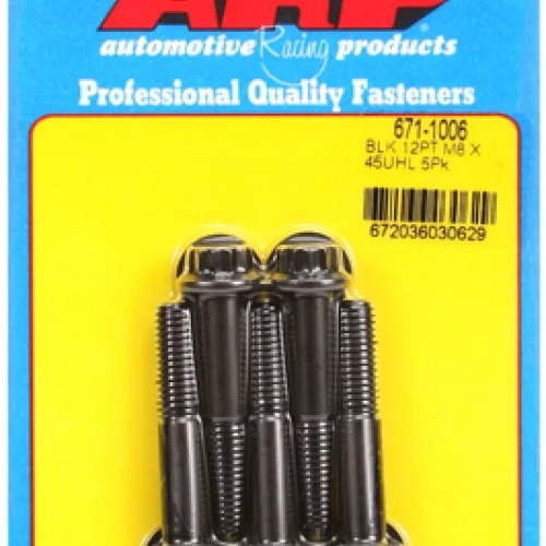 M8 x 1.25 x 45 12pt black oxide bolts (5pcs)