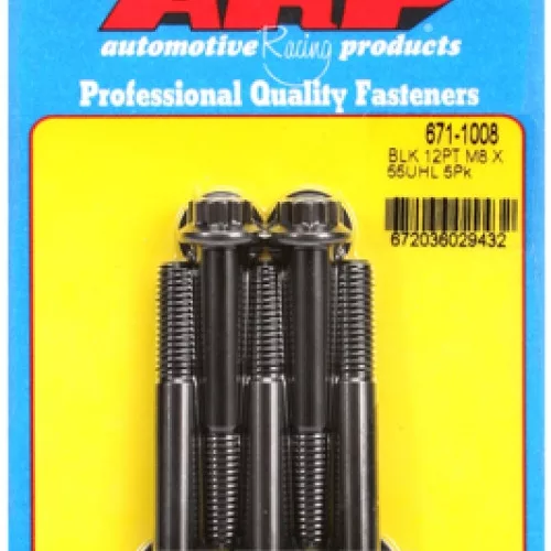 M8 x 1.25 x 55 12pt black oxide bolts (5pcs)