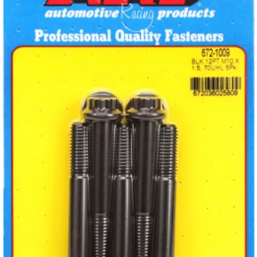 M10 x 1.50 x 70 12pt black oxide bolts (5pcs)