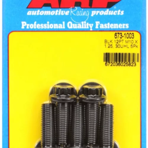 M10 x 1.25 x 30 12pt black oxide bolts (5pcs)