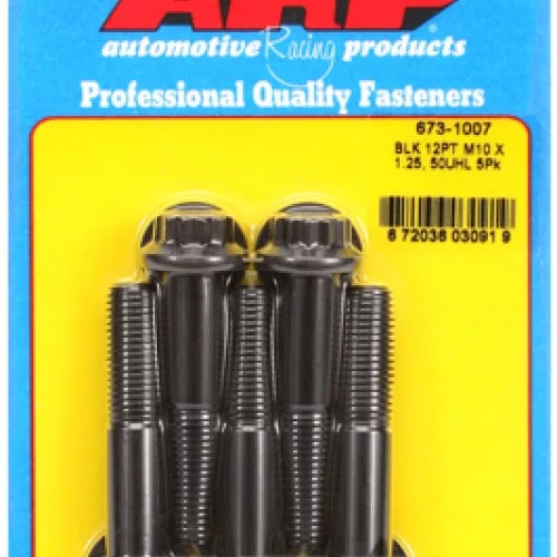 M10 x 1.25 x 50 12pt black oxide bolts (5pcs)