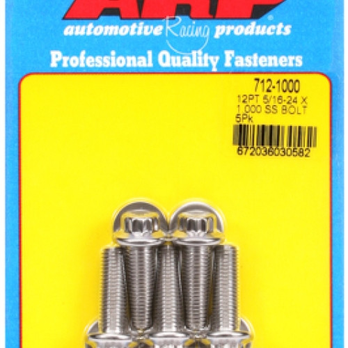 "5/16""-24 x 1.000 12pt SS bolts" (5pcs)
