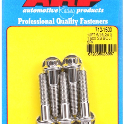"5/16""-24 x 1.500 12pt SS bolts" (5pcs)