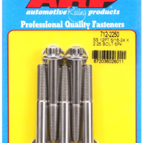 "5/16""-24 x 2.250 12pt SS bolts" (5pcs)