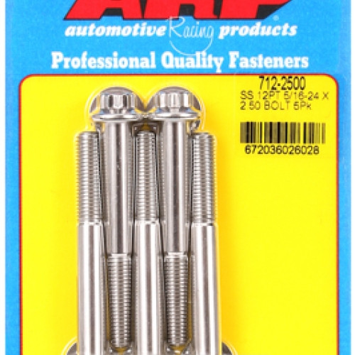 "5/16""-24 x 2.500 12pt SS bolts" (5pcs)