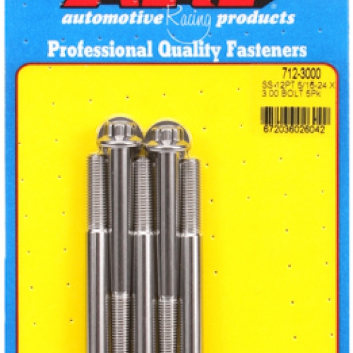 "5/16""-24 x 3.000 12pt SS bolts" (5pcs)