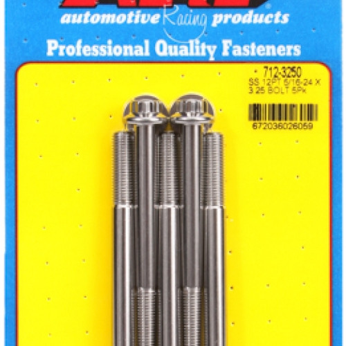 "5/16""-24 x 3.250 12pt SS bolts" (5pcs)
