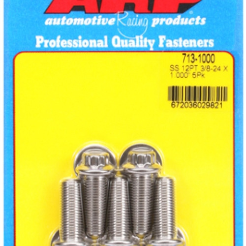 "3/8""-24 x 1.000 12pt SS bolts" (5pcs)