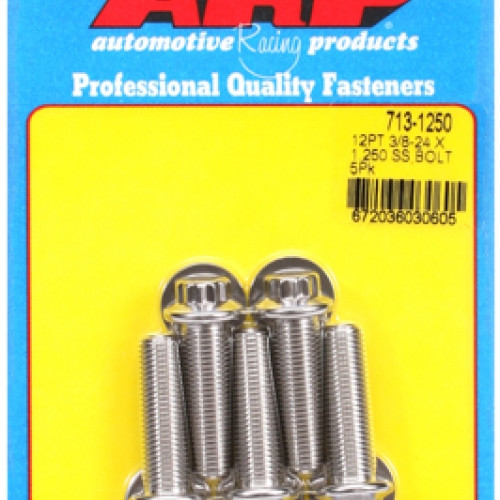 "3/8""-24 x 1.250 12pt SS bolts" (5pcs)