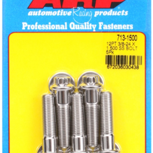 "3/8""-24 x 1.500 12pt SS bolts" (5pcs)