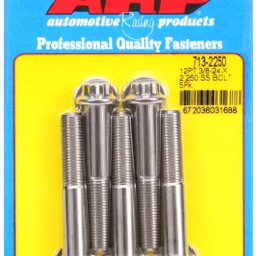 "3/8""-24 x 2.250 12pt SS bolts" (5pcs)