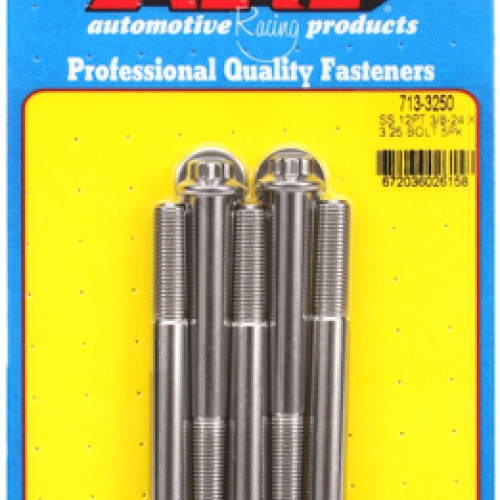 "3/8""-24 x 3.250 12pt SS bolts" (5pcs)
